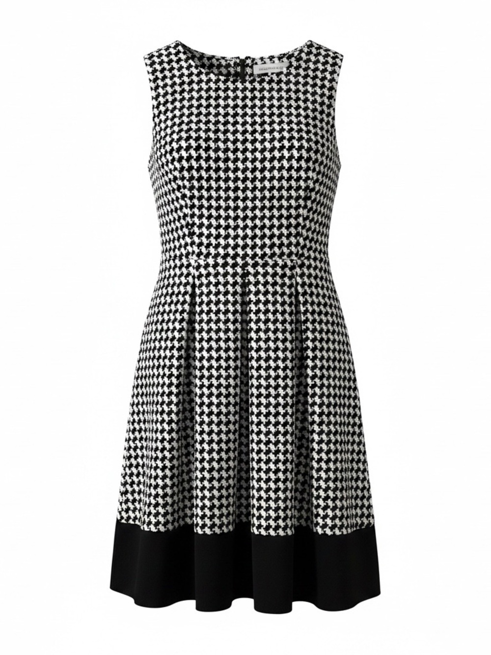Calvin Klein Black and White Houndstooth Midi Dress
